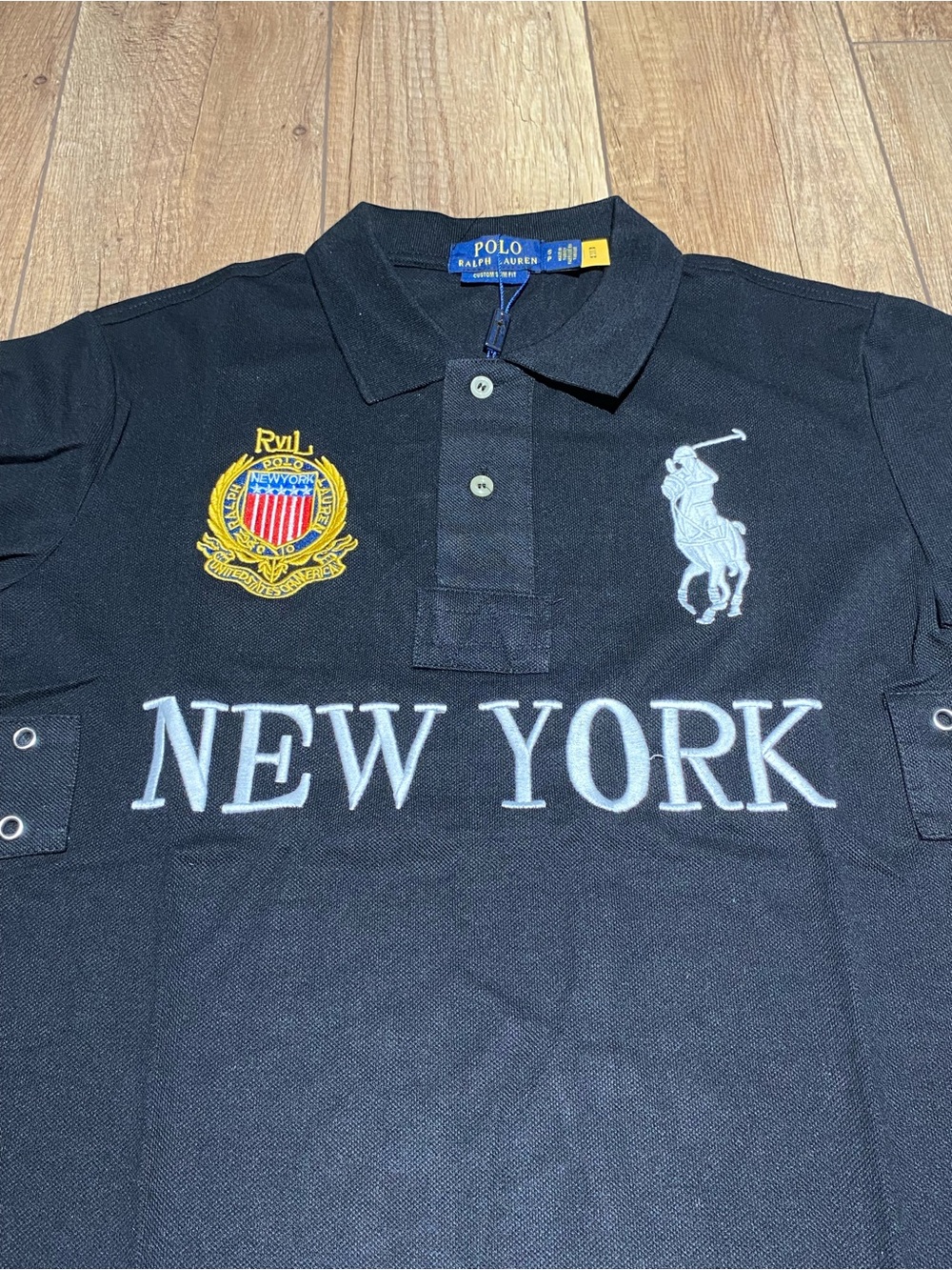 Polo Ralph Lauren Mens Black and White Polo Shirt Short Sleeve Brand New Medium - Picture 2 of 14